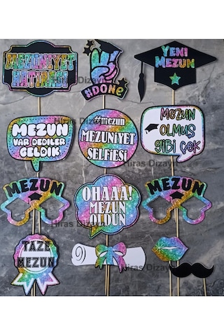 Hiras Dizayn Renkli Mezuniyet Konuşma Balonu Seti 13 Parça Standart