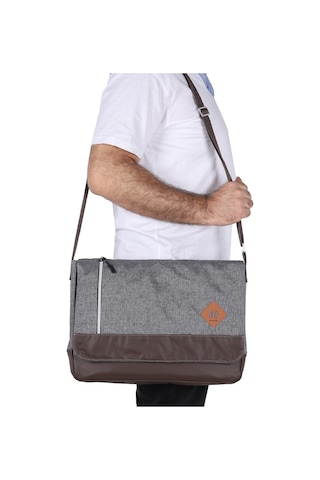 Strong 15.6 Inch Laptop Bölmeli Omuz Askılı Postacı Çantası Kft04 Gri