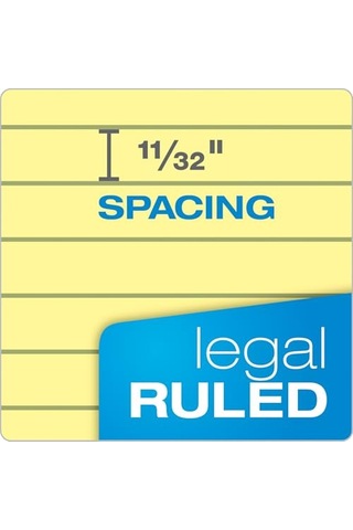 Yasal Pad Legal Pad, 8 1/2 X 11 3/10,2 Cm, Delikli, 3-delik Delikli, Kanarienvoegel, Legal/genişlik Rule, 50 Yaprak Pro Blok, 12 Pads Pro Pack 75351