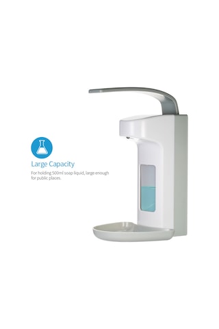 Lemestar Duvar Tipi Dirsek Basmalı Sabun Dağıtıcı - 500ml Kapasite, Abs Malzeme, Elle Basma, El Yıkama/dezenfeksiyon Diğer