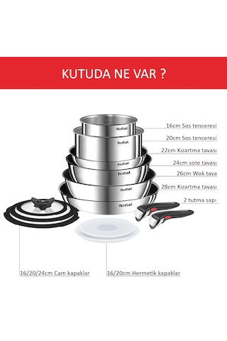 Tefal Ingenio Emotion 2x Titanyum 13 Parça Tava Seti - Paslanmaz