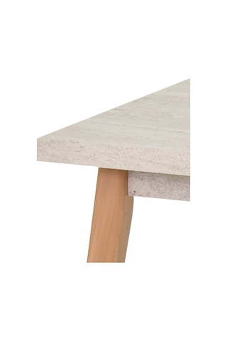 Vilinze Avanos Sabit Mdf Traverten Kare Ahşap Mutfak Masası - 80x80 Cm