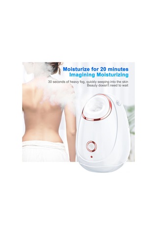 Ruicoo Evde Kullanan Nanoteknoloji Isı Buhar Yüz Aletleri - 45 C Hızlı Isınma, 30 Saniye Buhar, 180ml Depolama, Nemlendirici Cilt Bakımı Avrupa Standartı Beyaz