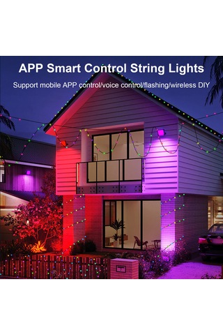 Dianziye Rgb Akıllı Bluetooth Led Işık Zinciri, App İle Kontrol Edilebilir, Usb Beslemeli, 5 Metre 50 Işık, Dekoratif Işıklar