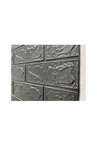 50x54 Cm 0,27 M² Gri Silinebilir Kendinden Yapışkanlı Duvar Kağıdı Esnek Panel 3d Tuğla Desen Diğer