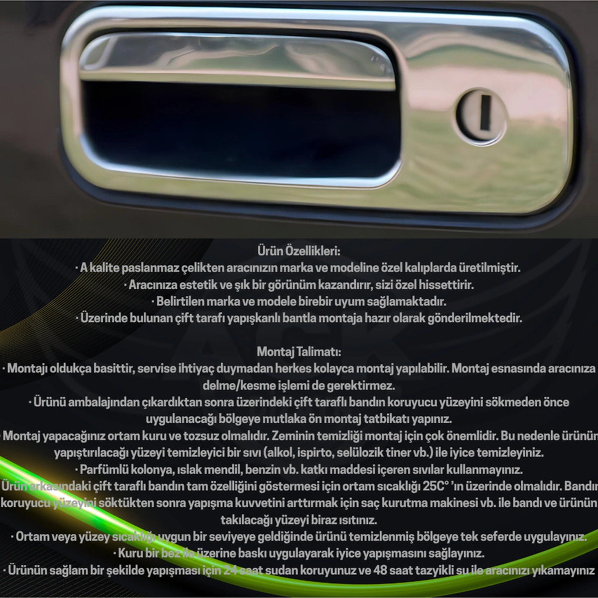 Vw Transporter T6 2015-2019 Uyumlu Araca Özel Krom Bagaj Açma