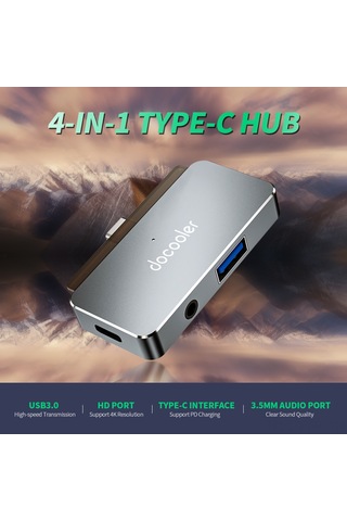 Geeksen Type-c 4 Lü Hub: Usb3.0, Hd, 3.5mm Ses Girişi İpad Pro Uyumlu