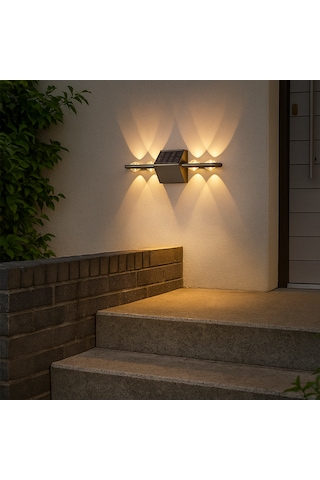 Aeron Duvar Solar Aydınlatma - 8 Ledli Beyaz