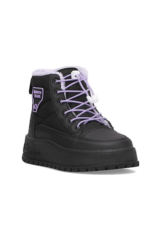 Elit Asnrt037 Kız Çocuk Düz Bot Siyah - Lila Siyah - Lila
