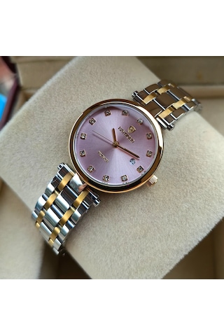 Raymond Pembe Kadran Çelik Kadın Kol Saati Altın