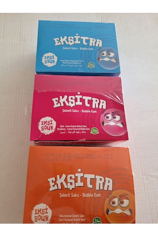 Ekşitra Karışık Meyveli,çilek-limon-kola Aramola Sakız 100 Adet
