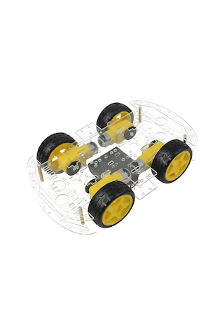 4wd Çok Amaçlı Mobil Robot Araba Platformu Kendin Yap Kiti Redüktörlü Motor Ve Şase Seti Demonte Montesiz