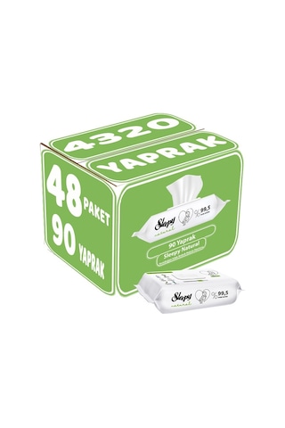 Sleepy Natural Yenidoğan Islak Havlu Mendil 90 Yaprak 48'li