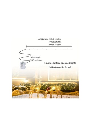 Fastbuy Turcoshop11 2 Adet 50 Led 16ft Çok Renkli 8 Mod Fairy Lights Pil Ile Çalışan Ipx6 Su Geçirmez Bahçe Party Dış Mekan D Çok Renkli