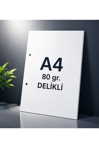 A4 Delikli Fotokopi Kağıdı 80 Gr 100 Yaprak Yazıcı Uyumlu, Net Baskı, Ofis & Okul Kullanımı