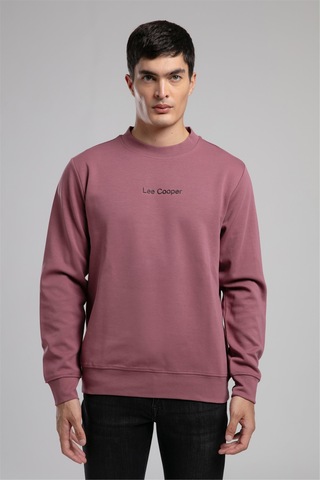 Lee Cooper Dorres Erkek O Yaka Sweatshirt Gül Kurusu-21006 Gül Kurusu