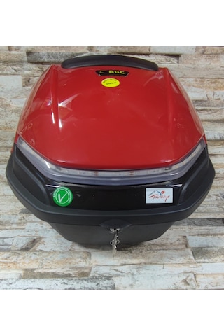 Motosiklet Arka Çanta 33lt Işıklı Stop Sağ Sol Sinyal Kırmızı Kırmızı