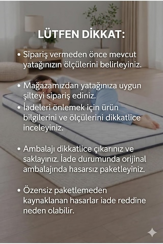 Artex Nano 5cm Sünger Şilte 180x200 Ped Yatak Şiltesi Pedi Topper Katlanabilir Katlanır Genel