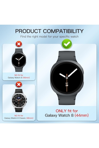 Samsung Galaxy Uyumlu Watch 8 Classic 46mm Sert Pc Kasa Ve Ekran Koruyucu