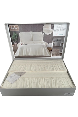 Capital Home Kroşetalı 6'lı Nevresim Takımı Çift Kişilik Krem