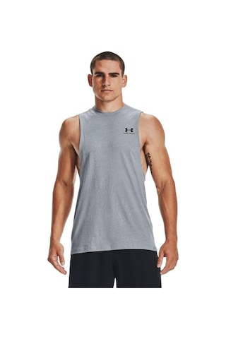 Under Armour Left Chest Cut Off Erkek Atlet 1329286-035 Gri