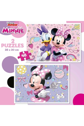 Educa 4-6 Yaş 2x48 Parça Disney Minnie Mouse Puzzle - Kız Çocuk Karton Eğitici Puzzle 1 Adet