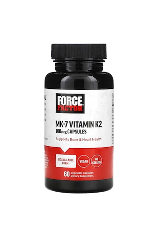 Force Factor Mk-7 Vitamin K2 100 Mcg Bone & Heart Health 60 Vegetable Caps