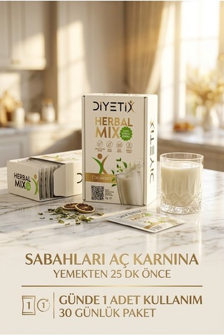 Diyetix Herbalmix Milk Günlük Beslenmeyi Destekleyen Bitkisel İçecek Karışımı 30 Şase 1 Aylık 90 G