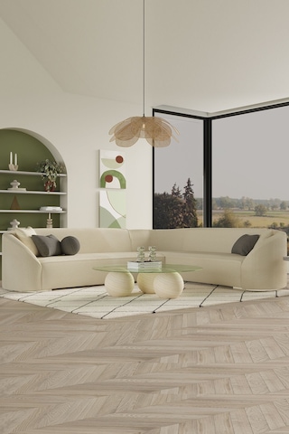 Modalife Teddy Köşe Takımı Krem