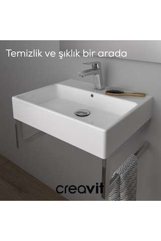 Creavit Lavabo Sifon Başlığı Pop-up Taşmasız Krom