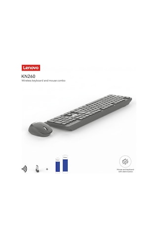 Kn260 Kablosuz Klavye Mouse Set Sessiz Siyah 870042257 Optik