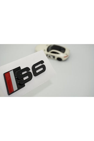 Dk Tuning S6 Siyah Gri Kırmızı Bagaj Logo Audi İle Uyumlu