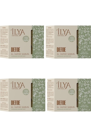 İlya Natural Hatay Doğal El Yapımı Defne Sabunu 4 x 100 G