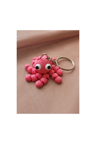 Sevimli Pembe Ahtapot Anahtarlık Pembe