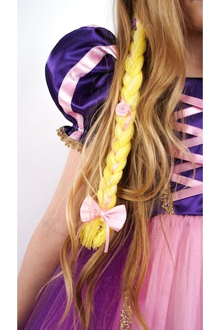 Rapunzel Prenses Kız Çocuk Parti Kostümü Doğum Günü Elbisesi Mor