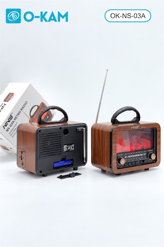O-kam Ok-ns-03a Bluetooth Taşıma Saplı Şömine Efektli Radyo