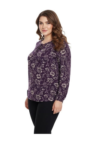 Wearon Kadın Yumoş Yaka Bağcıklı Modelli Bluz Bgl-st05137 Mürdüm