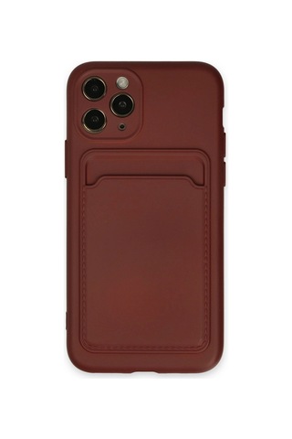 Apple iPhone Uyumlu 11 Pro Kılıf Kelvin Kartvizitli Silikon - Bordo Çr