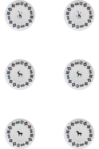 Porser Porselen Hitit Pasta Tabağı Takımı 21cm 6 Parça Tvl6pstprs1234 Çok Renkli