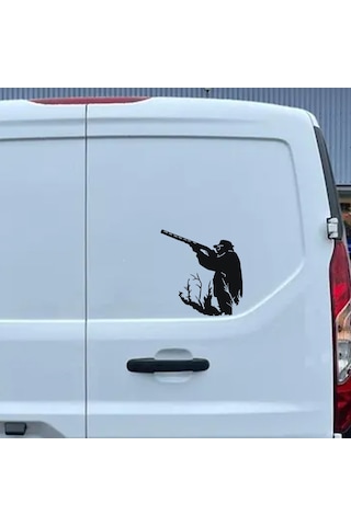 Avcı Sticker - Av Sticker - Hunter Sticker - 30cmx30cm - Siyah