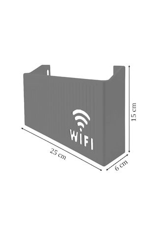 Duvara Asılabilir Wifi Vidalı Askı Yapışkanlı Modem Kutusu WiFi Router Rafı 25x15x6cm