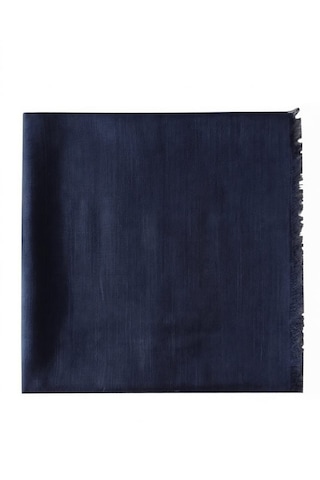 Özense Çift Flamlı Pamuklu Terletmeyen 4 Mevsim Kullanılabilir 100x100 Cm Eşarp Lacivert