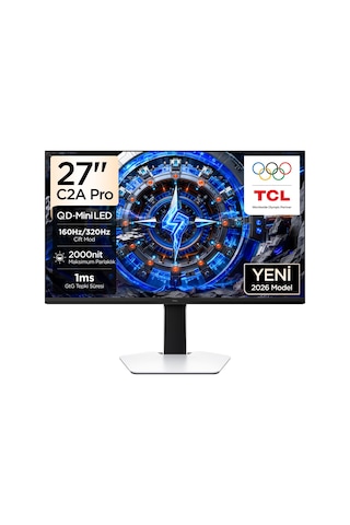 Tcl 27c2a Pro Gaming Monitörü 27" 1ms 160hz Uhd 4k Qd-mini Led Oyuncu Monitörü 2304 Bölge, Xdr