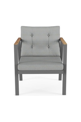 Sierra 2+1+1 Metal İskeletli Suya Dayanıklı Bahçe Balkon Mobilya Takımı Cafe, Salon Koltuk Takımı Gri