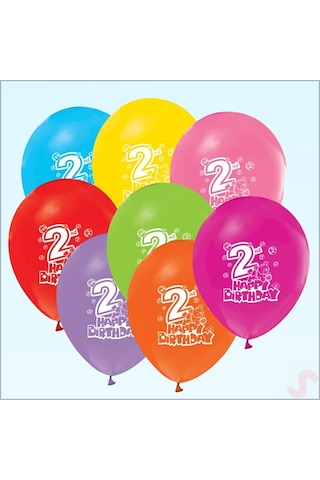 2. Yaş Doğum Günü Pastel Balon, 30 CM X 6 Adet