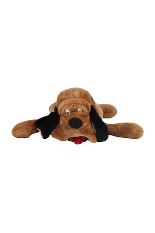 Yatan Şapşal Köpek Kahve Peluş 80 Cm
