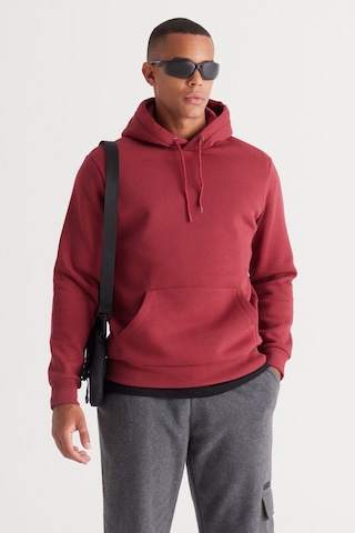 AC&Co / Altınyıldız Classics Standart Fit Normal Kesim Kapüşonlu Kanguru Cepli Pamuklu Erkek Sweatshirt Bordo