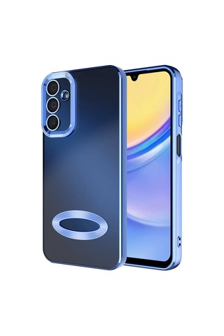 Zore Galaxy Uyumlu A25 Kılıf Kamera Korumalı Logo Gösteren Omega Kapak - Sierra Mavi Sierra Mavi