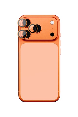 Apple Uyumlu iPhone 17 Pro Amazingthing Anti Reflective Kamera Lens Koruyucu Uygulama Aparatlı Turuncu