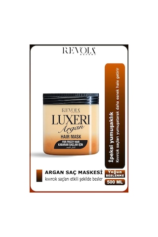 Revola Luxeri Kabaran Saçlar İçin Tuzsuz Saç Maskesi 500 Ml Argan